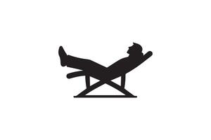 A silhouette of a man sitting in chair vector