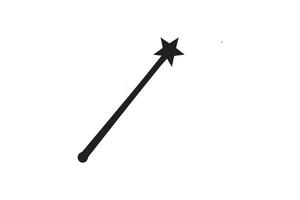 A black and white drawing of a wand vector