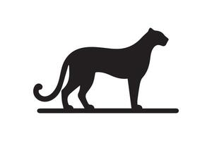 A black silhouette of a cat on a white background vector