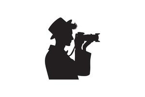 Silhouette of a man with a camera vector