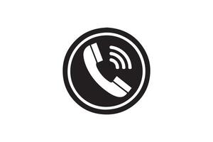 Phone icon in a circle on a white background vector