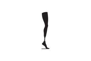 A silhouette of a leg with a foot on it vector