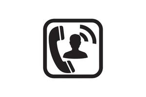 Phone icon with a person on the phone vector