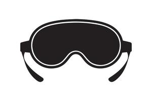 A black and white image of a pair of goggles vector