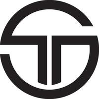 TS Circle Logo Bold Black and White Graphic vector