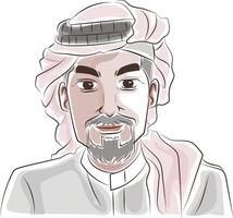 arabic man wearing kaffiyeh vector