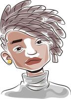afro boy doodle style vector