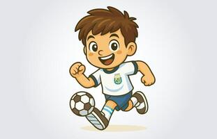 Argentina Soccer or Footbll Player Kids Mascot Cartoon Character Template vector