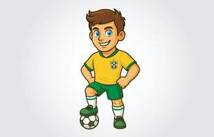 Brazil Soccer or Footbll Player Mascot Cartoon Character Template vector