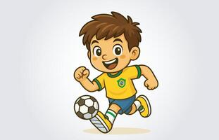 Brazil Soccer or Football Player Mascot Cartoon Character Template vector