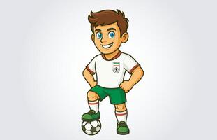 Iran Soccer or Footbll Player Mascot Cartoon Character Template vector