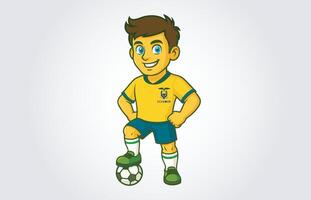 Ecuador Soccer or Football Player Mascot Cartoon Character Template vector
