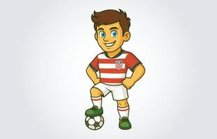 USA Soccer or Football Player Mascot Cartoon Character Template vector