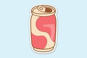 Red Soda Can Sticker vector