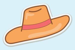 Cute Summer Hat Sticker vector