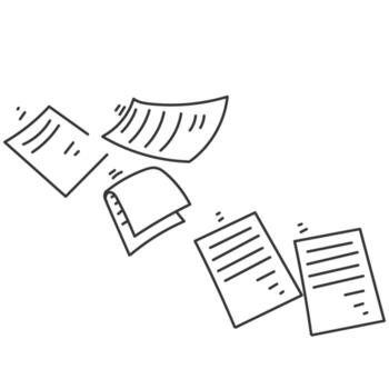 a line drawing of a stack of papers falling vector