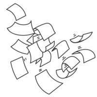 a drawing of a pile of papers falling to the ground vector