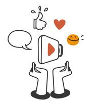 hands holding a player and speech bubbles vector