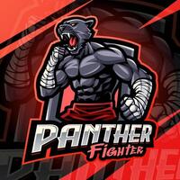 Fierce panther fighter illustration vector