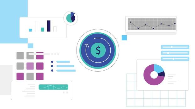 Modern Analytics Interface for Business Performance Monitoring vector