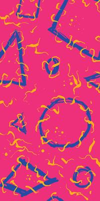 Abstract Geometric Shapes on a Pink Backdrop
