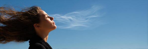 Meditation Session in Nature With Flowing Air and a Clear Mind Under a Bright Blue Sky photo