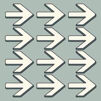 Grid of white arrows pointing to the right on a gray background vector