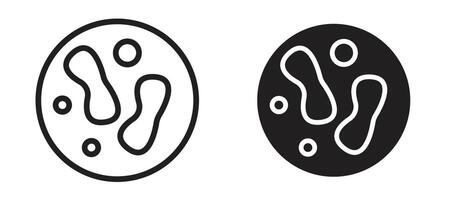 Microorganism icon in black modern and lines and solid vector