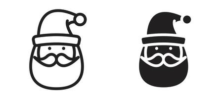 Santa Claus icon in black modern and lines and solid vector
