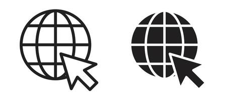 Web icon in black modern and lines and solid vector