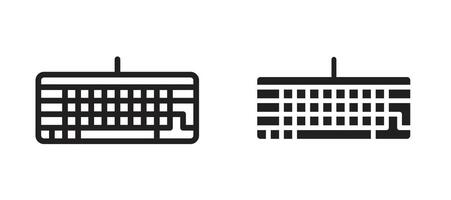 Keyboard icon in black modern and lines and solid vector