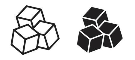 Sugar icon in black modern and lines and solid vector