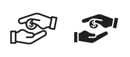 loan icon in black modern and lines and solid vector