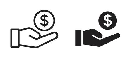 Profit icon in black modern and lines and solid vector