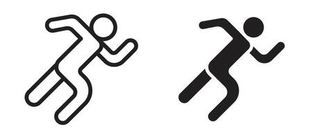 Running icon in black modern and lines and solid vector
