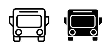 Bus icon in black modern and lines and solid vector