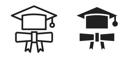 Degree icon in black modern and lines and solid vector