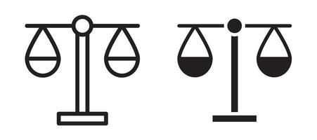 Scales icon in black modern and lines and solid vector