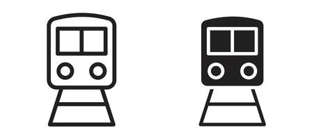 Train icon in black modern and lines and solid vector