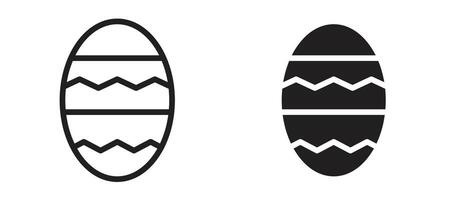 Easter egg icon in black modern and lines and solid vector