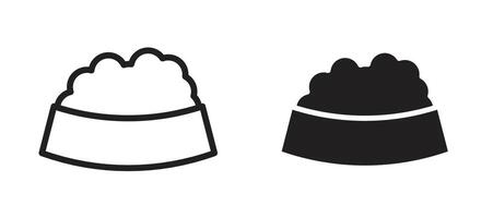 Pet food icon in black modern and lines and solid vector