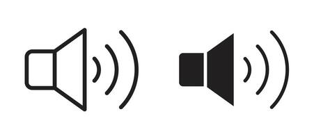 Volume icon in black modern and lines and solid vector