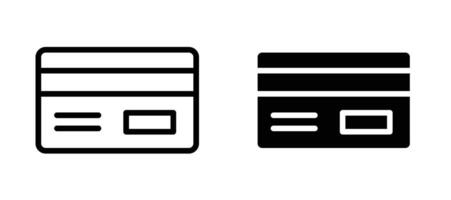 Credit card icon in black modern and lines and solid vector
