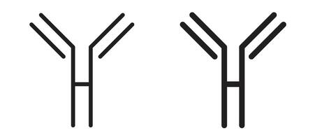 Antibody icon in black modern and lines and solid vector