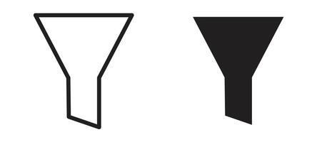 Filter icon in black modern and lines and solid vector