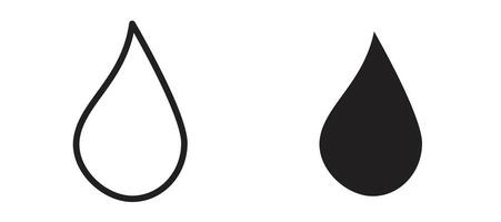 Water drop shape icon in black modern and lines and solid vector