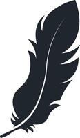 Silhouette of Feather with Flat Design. vector