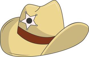 Classic Cowboy Hat Illustration on White Background. vector