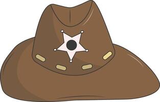 Classic Cowboy Hat Illustration with Cartoon Design. vector