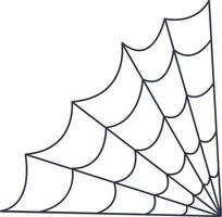Black Spider Web Decoration with Flat Design. vector